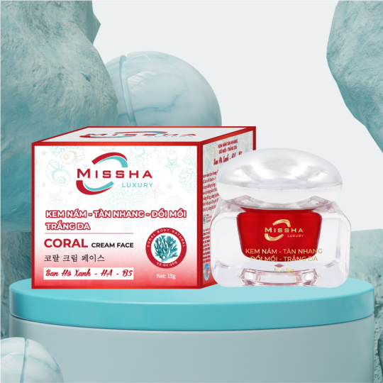 Missha kem nám tàn nhang đồi mồi trắng da San hô xanh - HA - Vitamin B5 15g