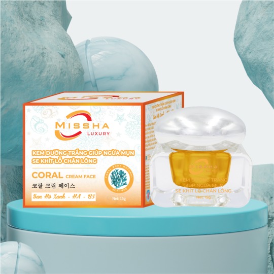 Missha kem ngừa mụn thâm se khít lỗ chân lông San hô xanh - Collagen - HA 15g