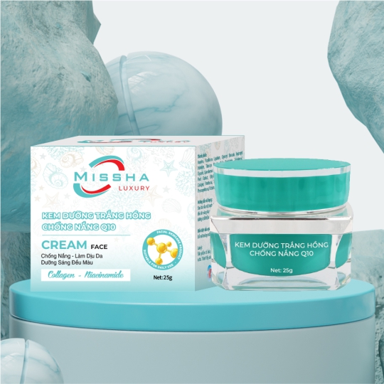Missha Kem dưỡng trắng hồng chống nắng Q10 25g
