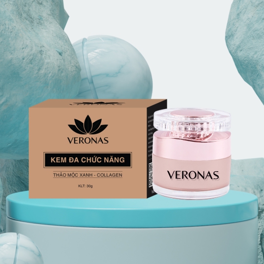 Veronas kem dưỡng trắng ngừa lão hóa đa chức năng cao cấp thảo mộc xanh collagen 30g