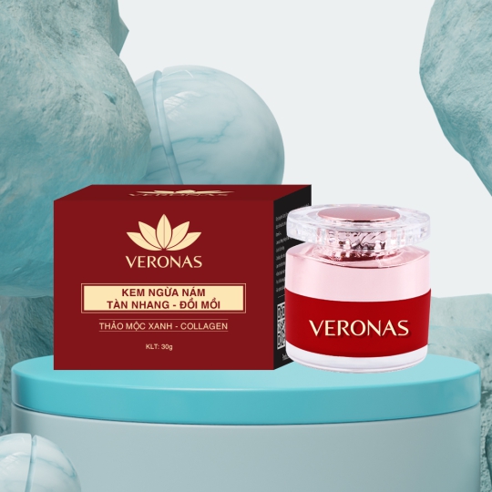 Veronas kem ngừa nám tàn nhang đồi mồi trắng da cao cấp thảo mộc xanh - collagen 30g